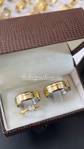 Alianças de Moeda Antiga Noivado e Casamento