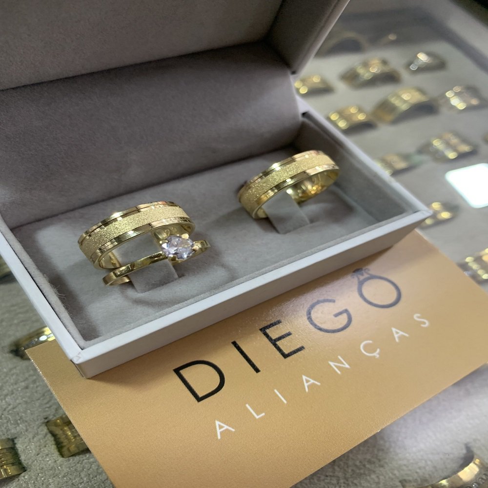 Alianças de Ouro18K Noivado e Casamento