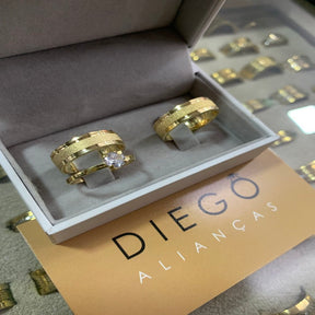 Alianças de Ouro18K Noivado e Casamento