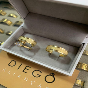 Alianças de Ouro18K Noivado e Casamento