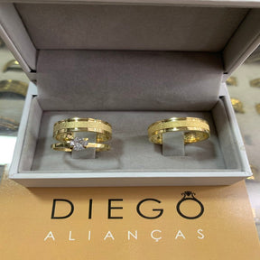 Alianças de Ouro18K Noivado e Casamento