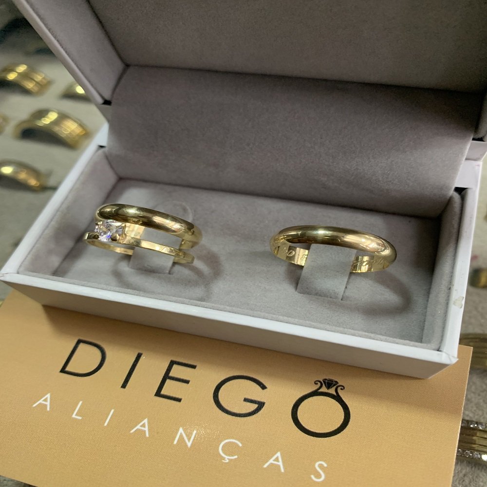 Aliança de Ouro18K Noivado e Casamento