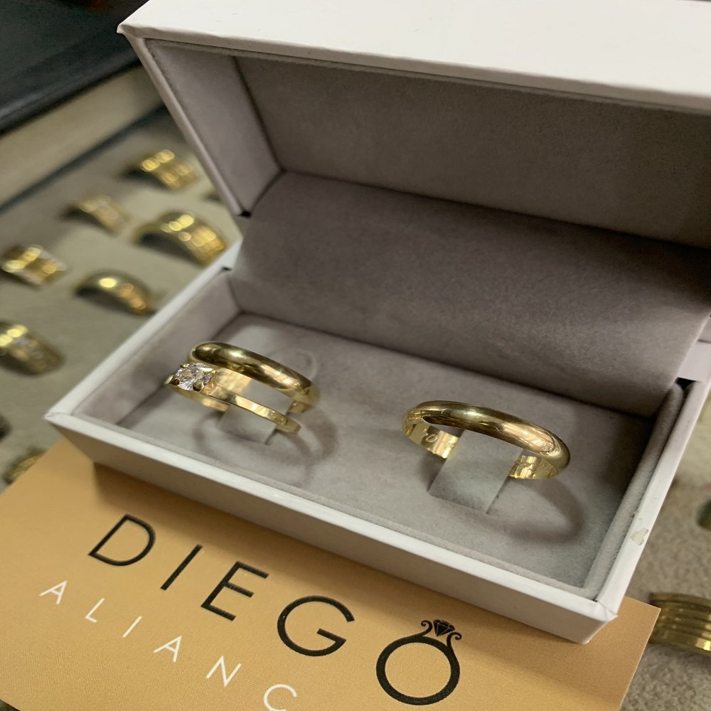 Aliança de Ouro18K Noivado e Casamento