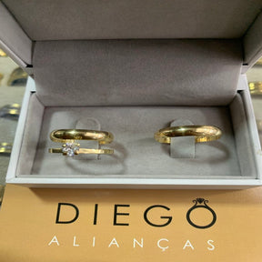 Aliança de Ouro18K Noivado e Casamento