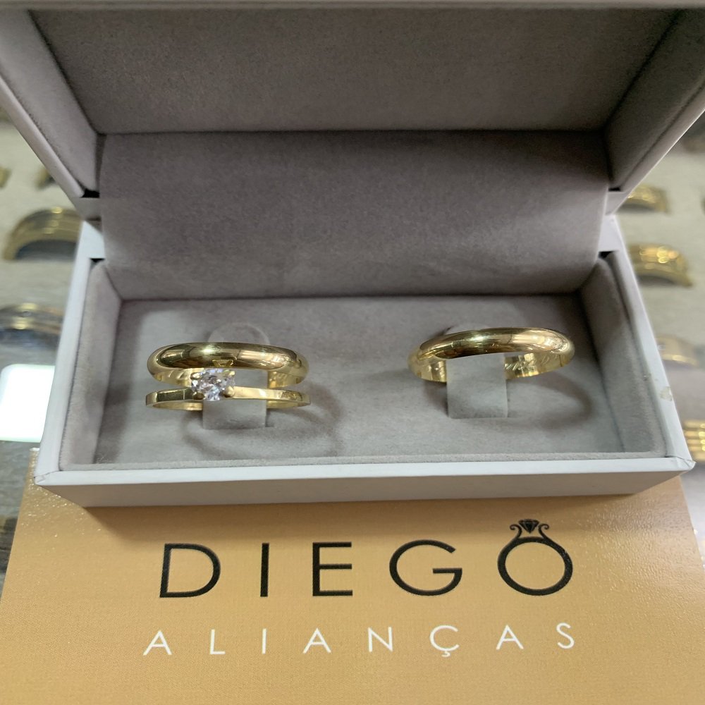 Aliança de Ouro18K Noivado e Casamento