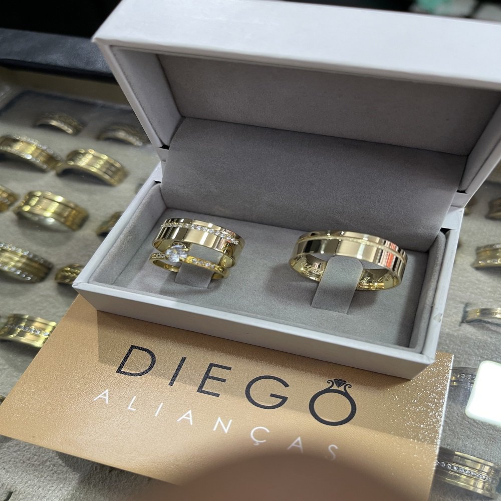 Aliança de Ouro18K Noivado e Casamento