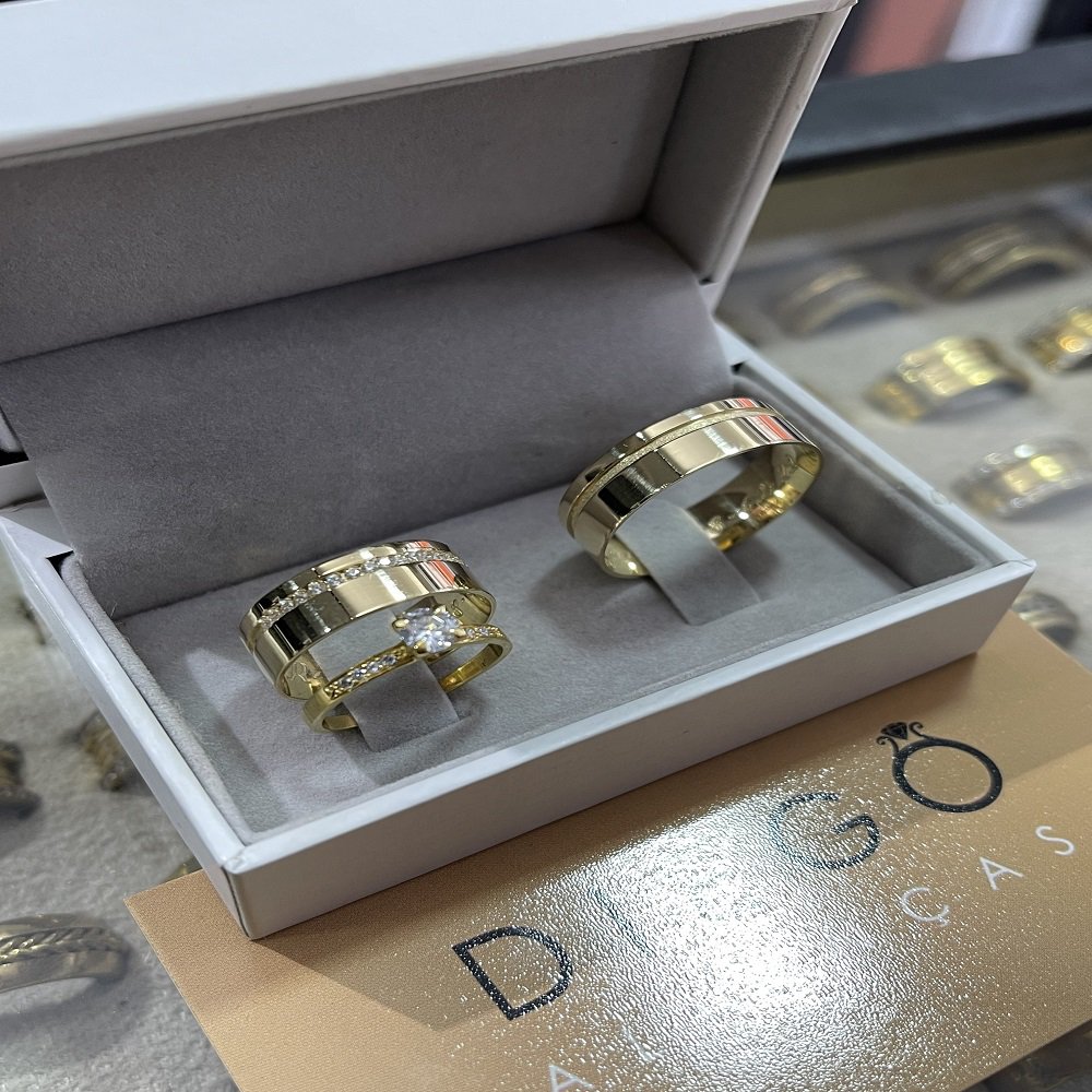 Aliança de Ouro18K Noivado e Casamento