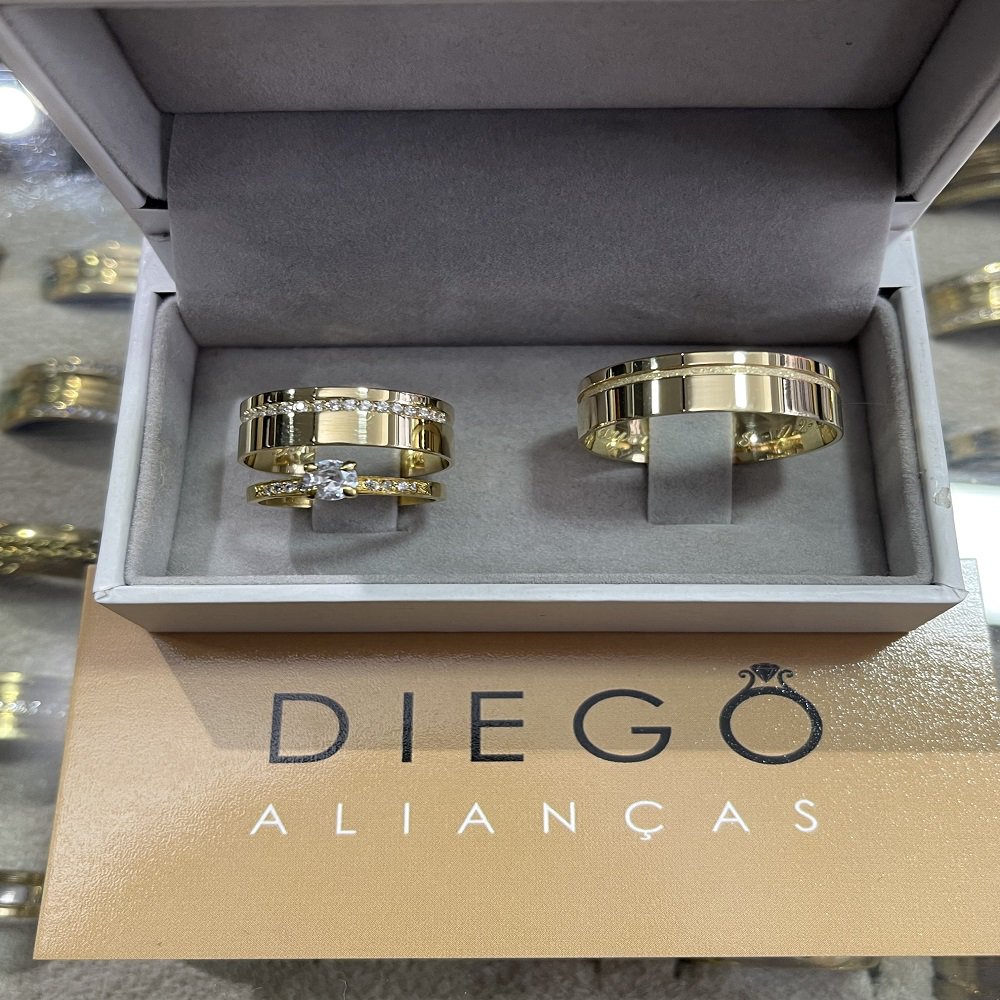 Aliança de Ouro18K Noivado e Casamento