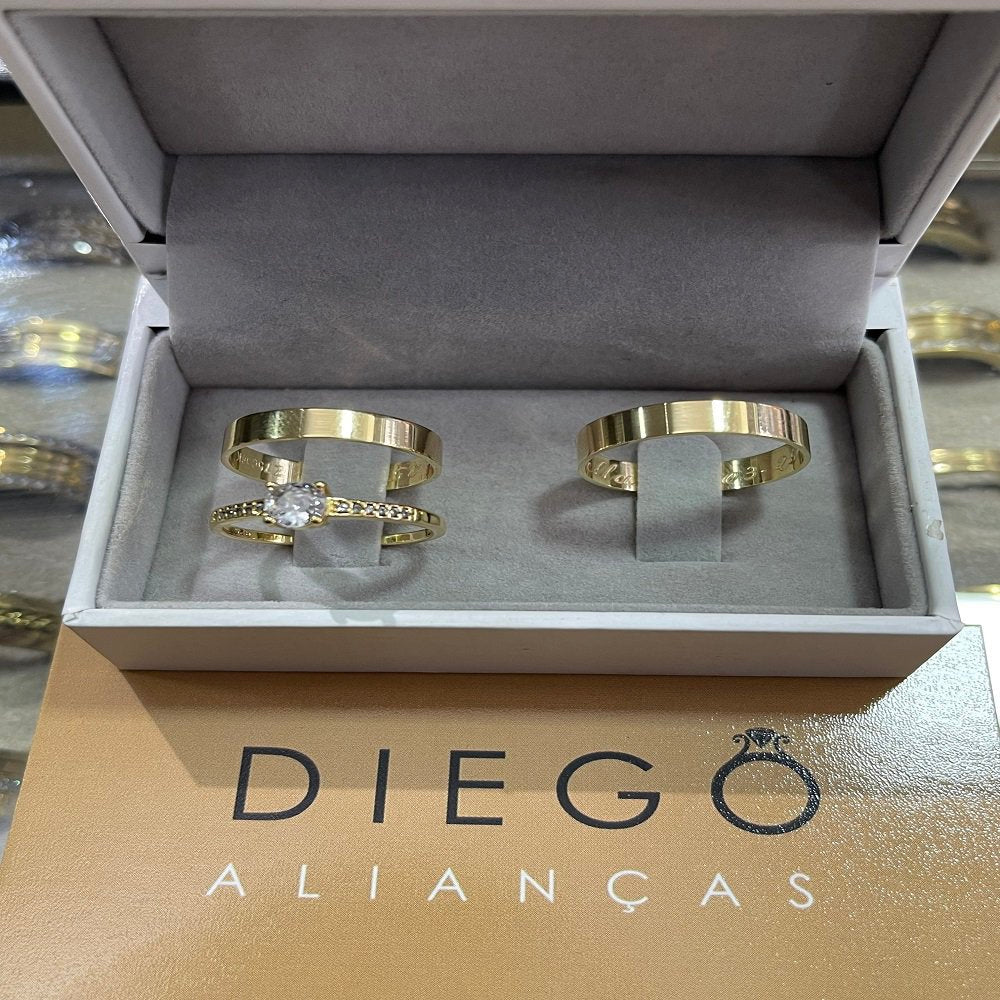 Aliança de Ouro18K Noivado e Casamento