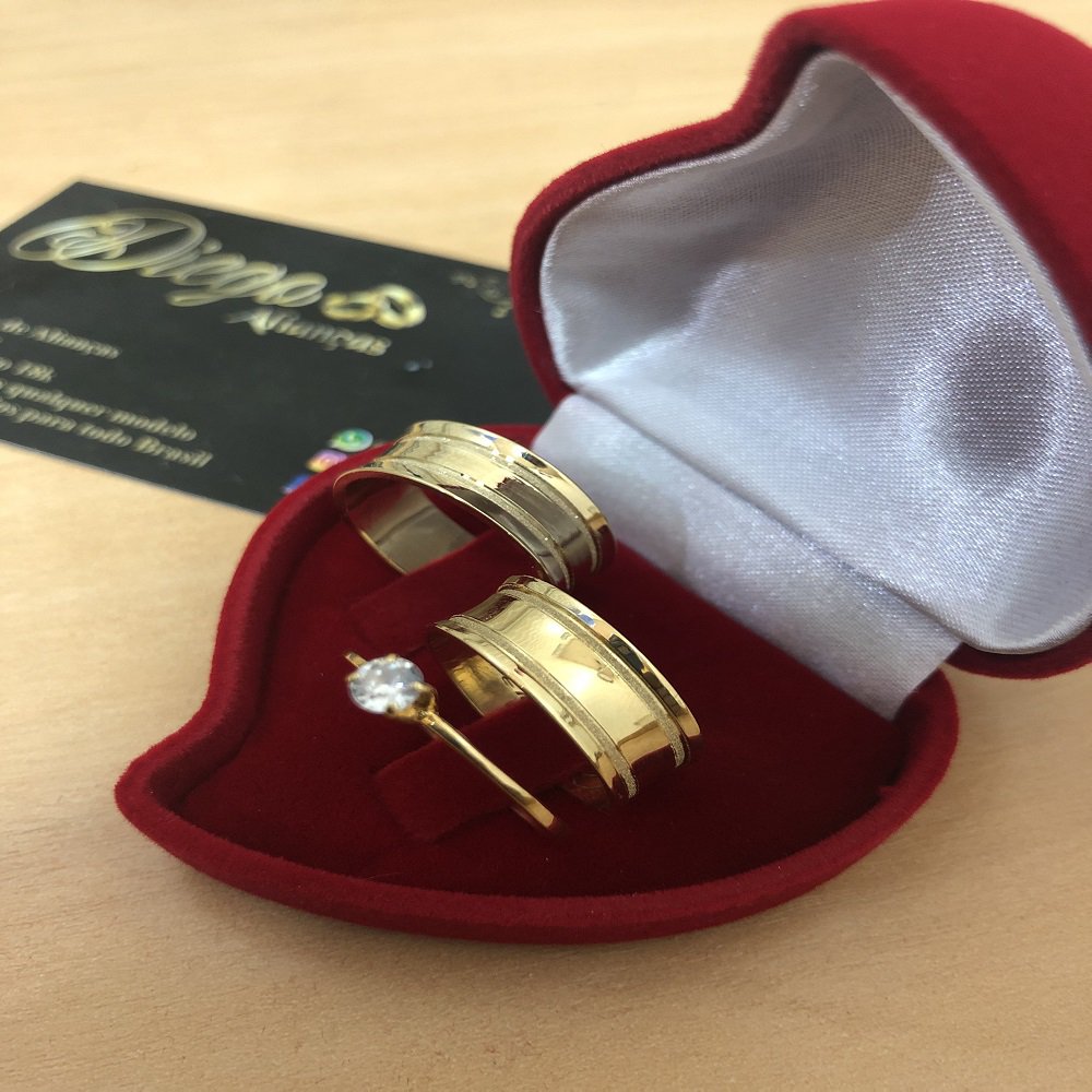 Alianças de Ouro18k Noivado e Casamento