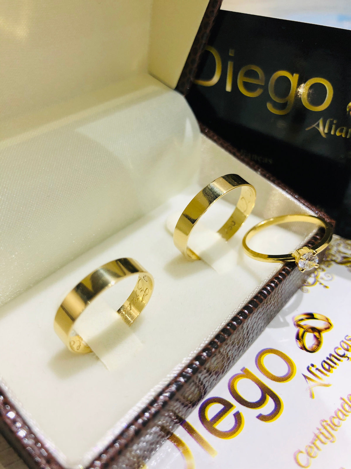 Alianças de Ouro18k Noivado e Casamento