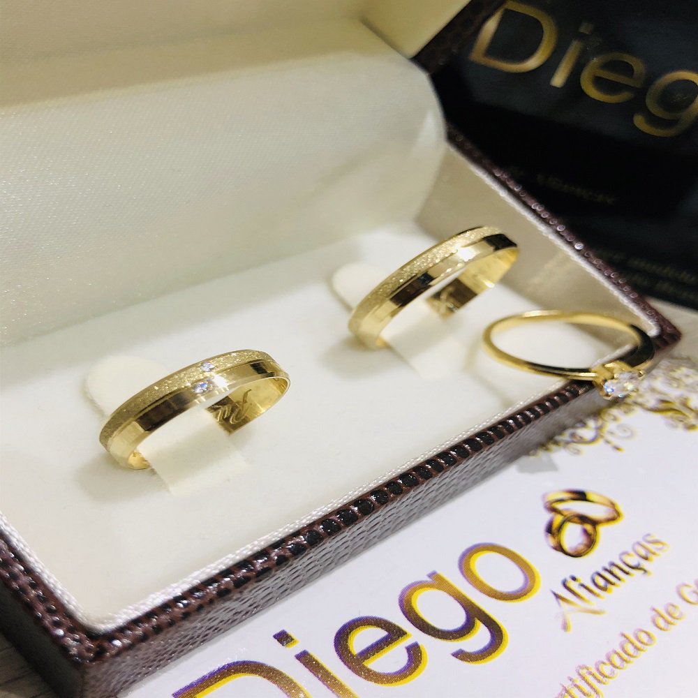 Alianças de Ouro18k Noivado e Casamento