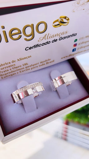 Alianças de Prata Namoro e Compromisso