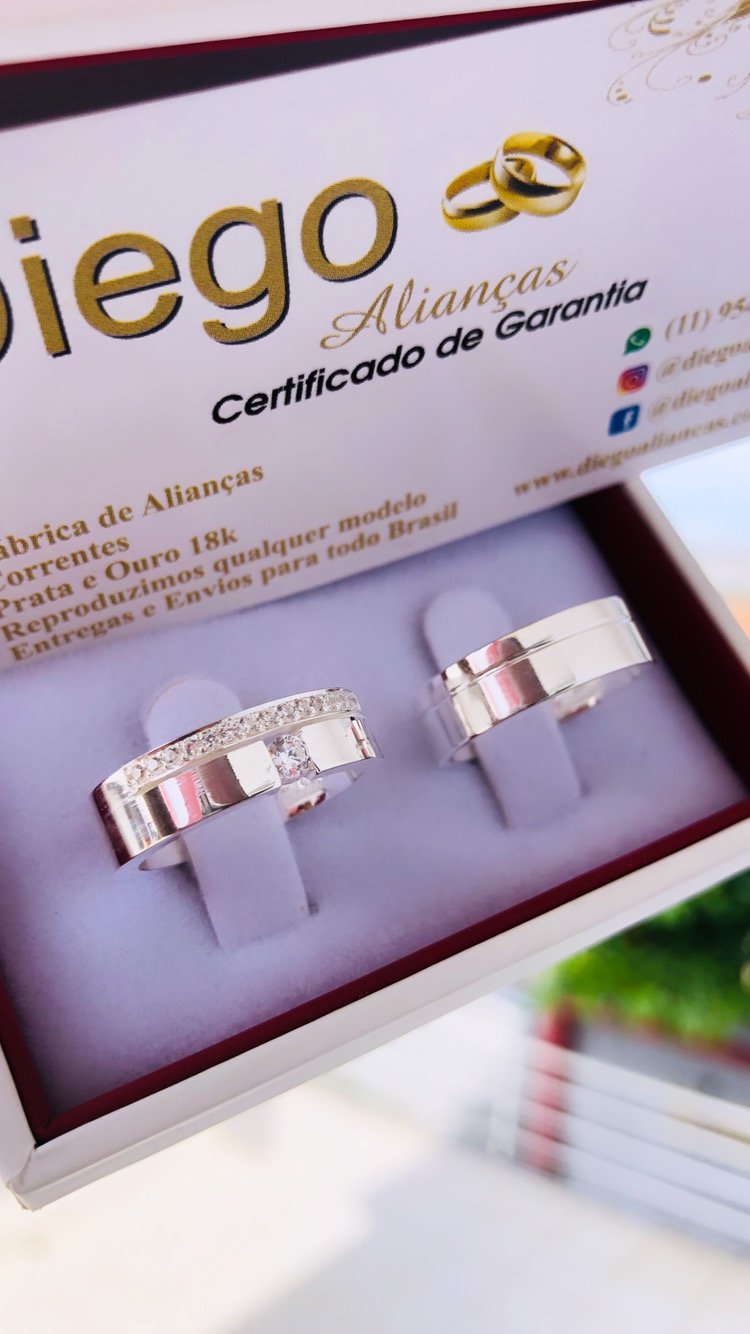 Alianças de Prata Namoro e Compromisso
