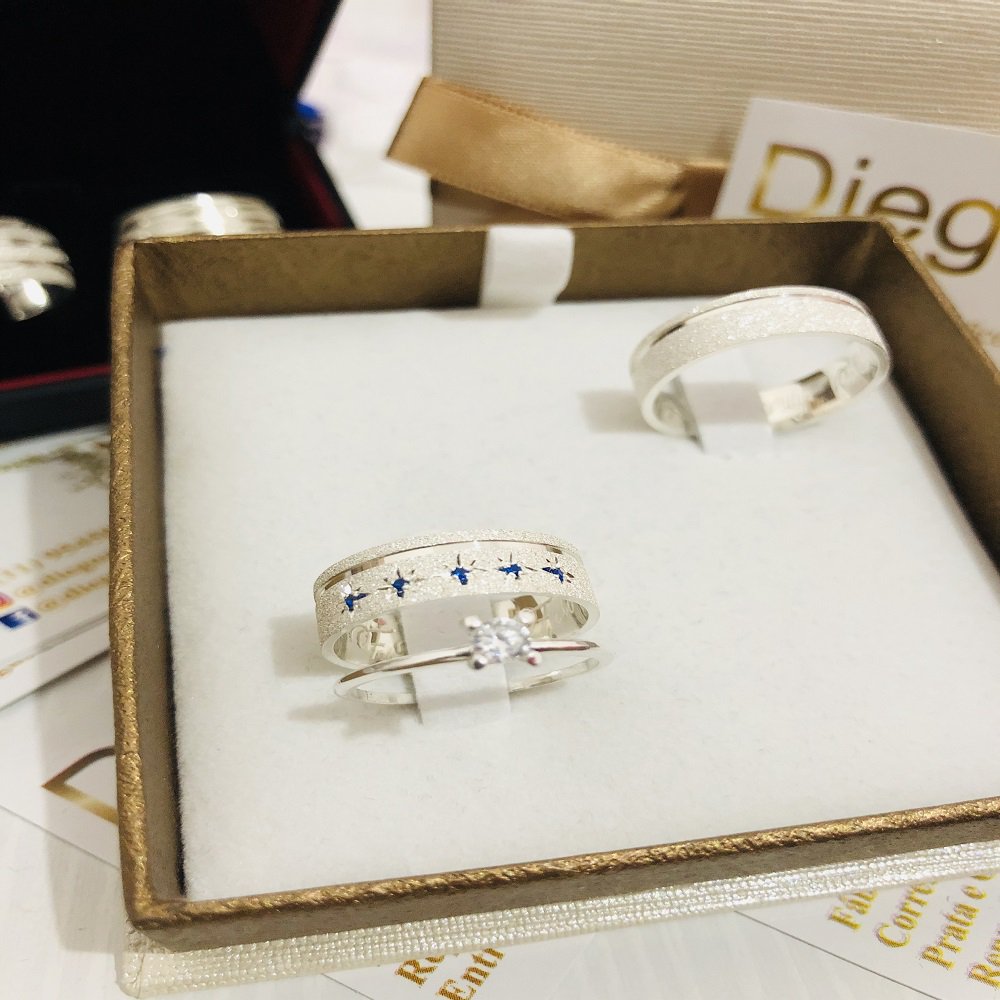 Alianças de Prata Namoro e Compromisso