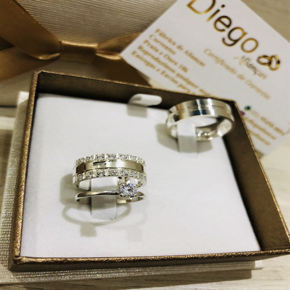 Alianças de Prata Namoro e Compromisso