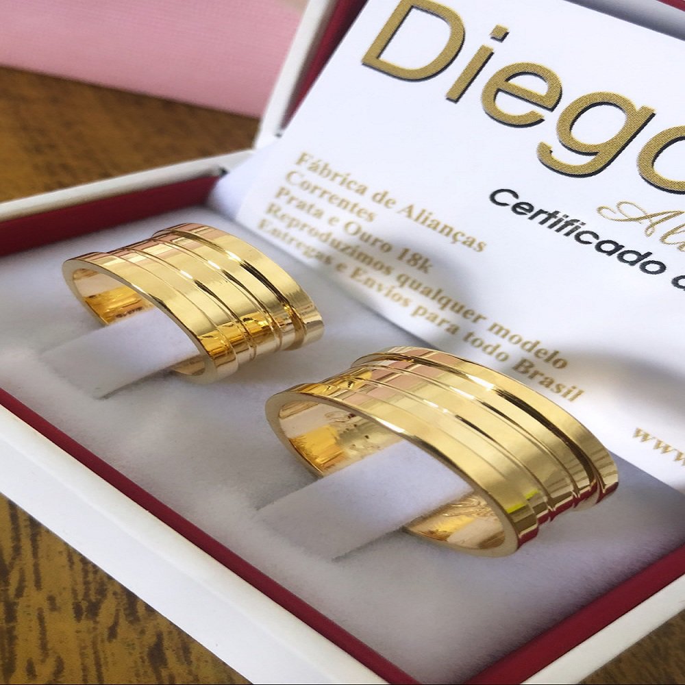 Alianças de Ouro18k Noivado e Casamento
