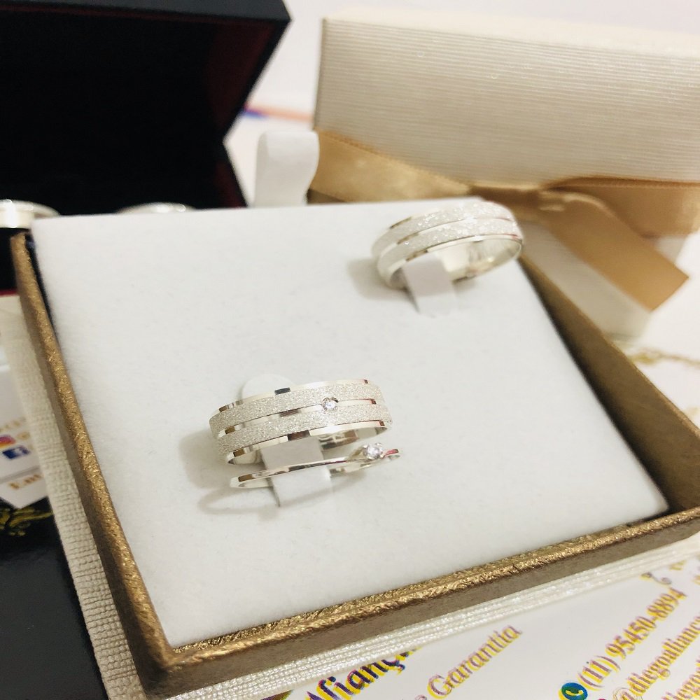 Alianças de Prata Namoro e Compromisso