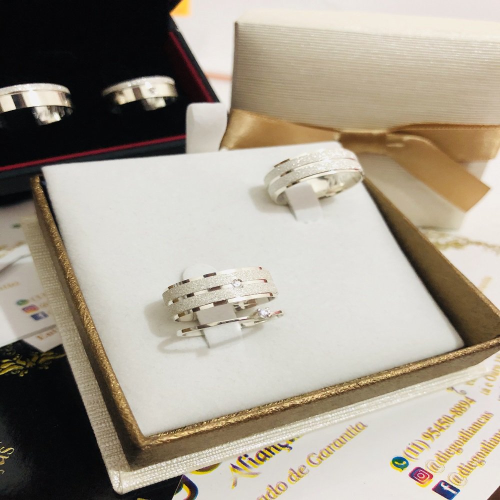 Alianças de Prata Namoro e Compromisso