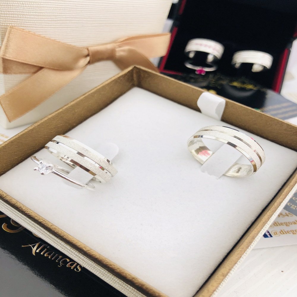 Alianças de Prata Namoro e Compromisso