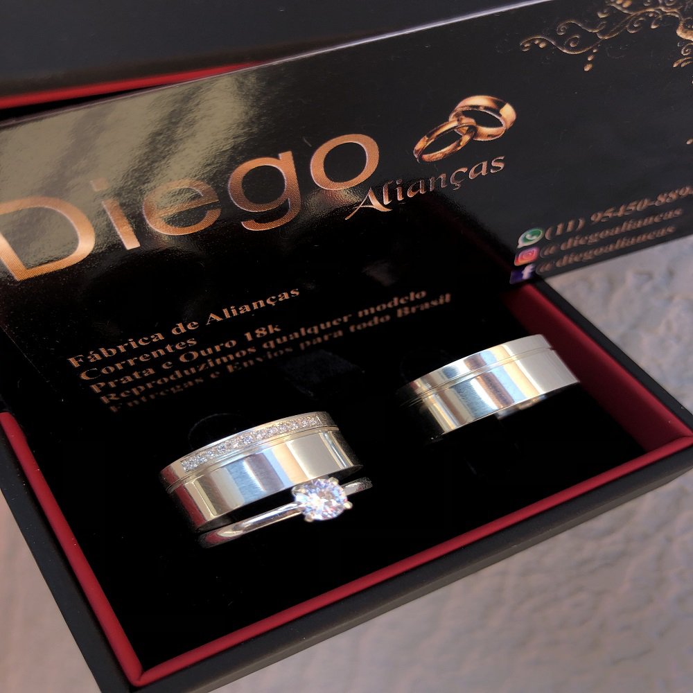 Alianças de Prata Namoro e Compromisso