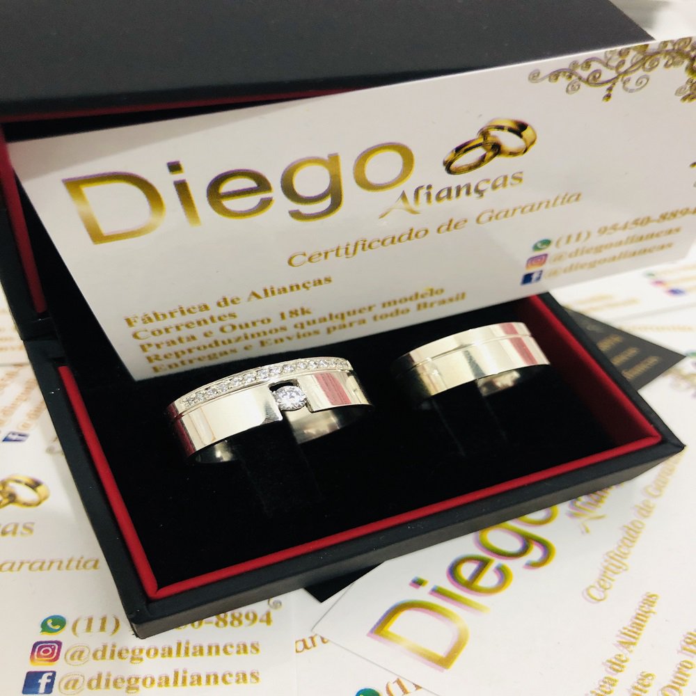 Alianças de Prata Namoro e Compromisso