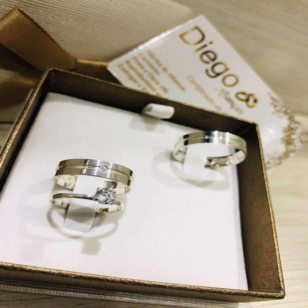 Alianças de Prata Namoro e Compromisso