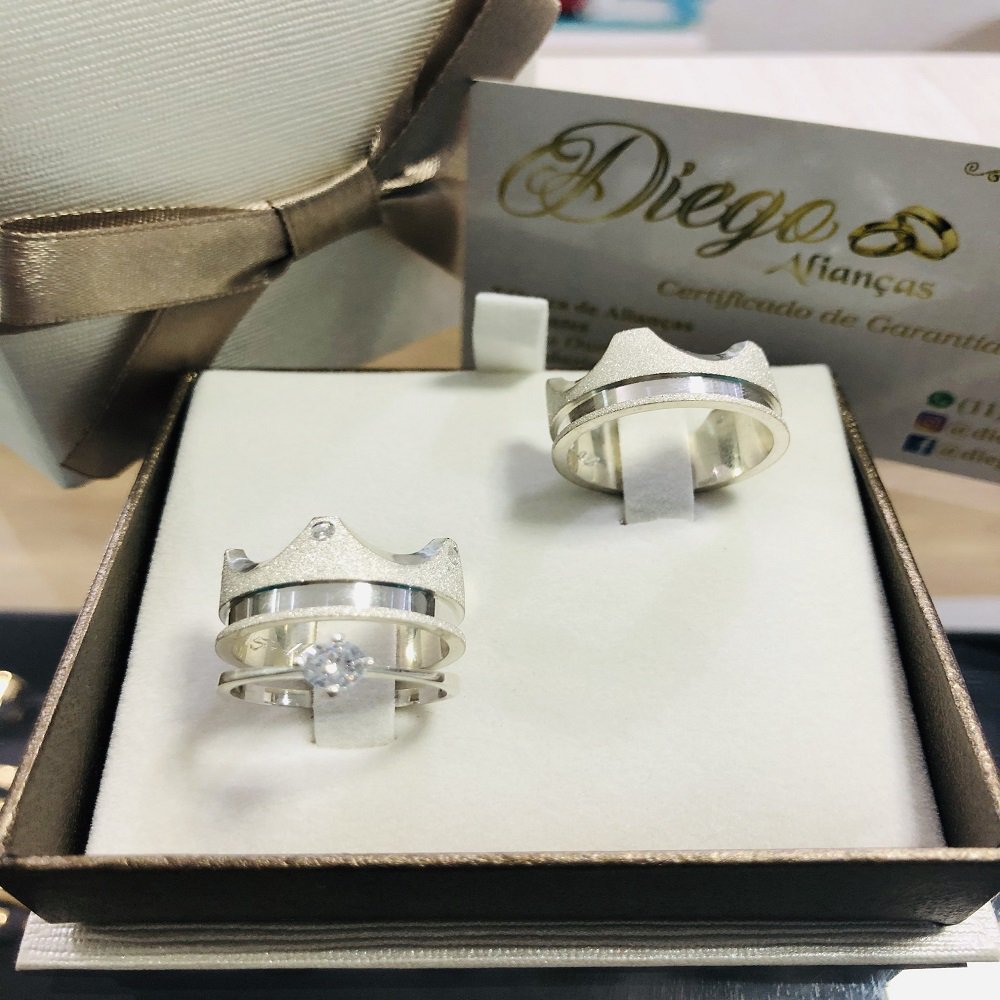 Alianças de Prata Namoro e Compromisso