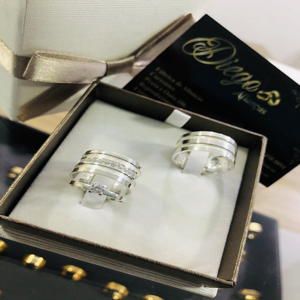 Alianças de Prata Namoro e Compromisso