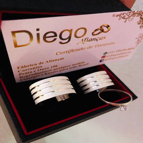 Alianças de Prata Namoro e Compromisso