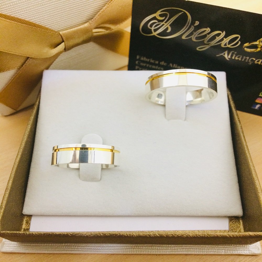 Alianças de Prata Namoro e Compromisso