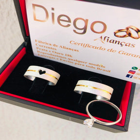 Alianças de Prata Namoro e Compromisso