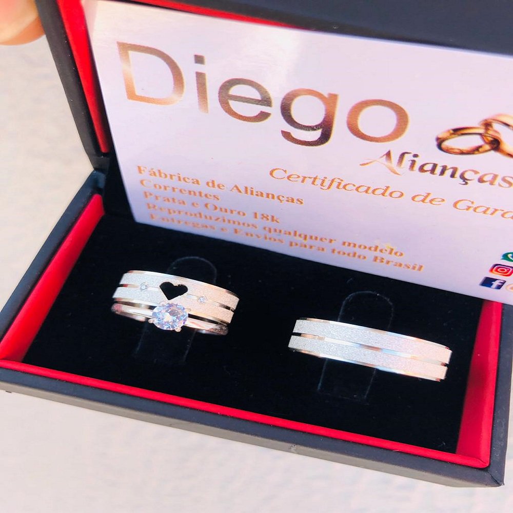 Alianças de Prata Namoro e Compromisso