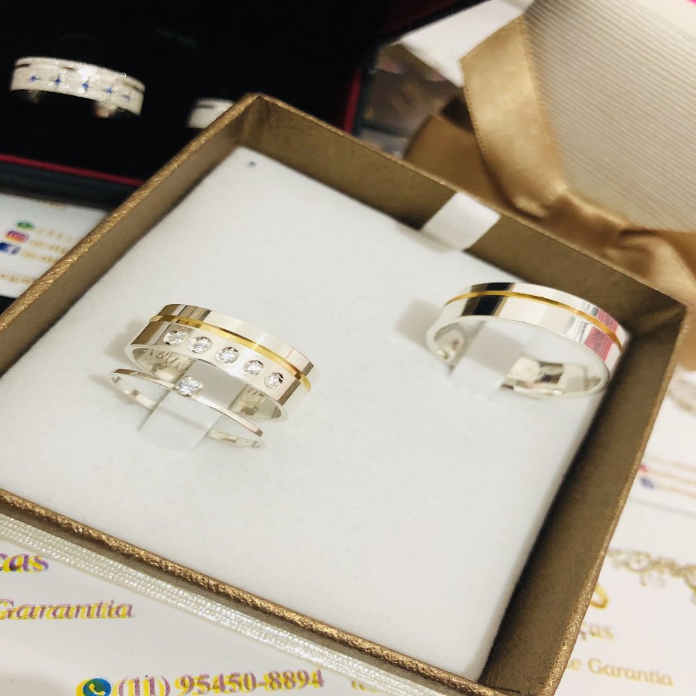 Alianças de Prata Namoro e Compromisso