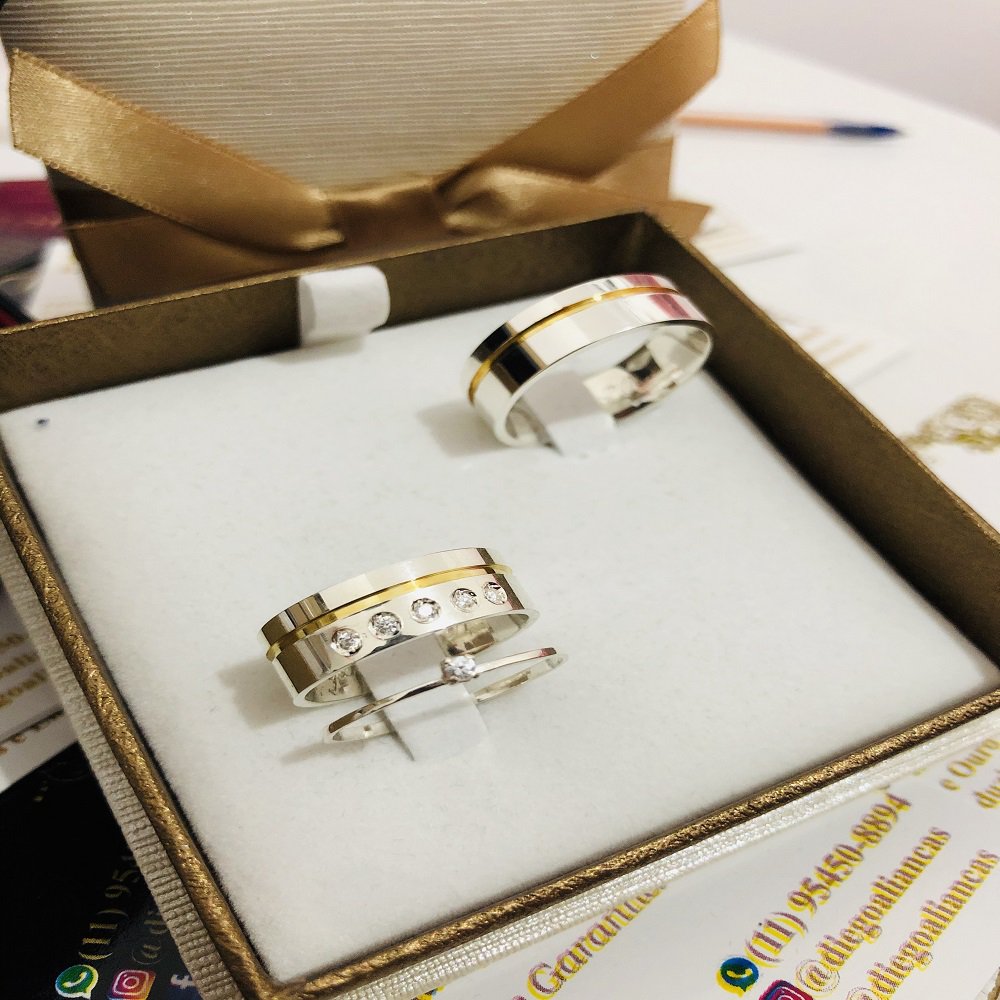Alianças de Prata Namoro e Compromisso