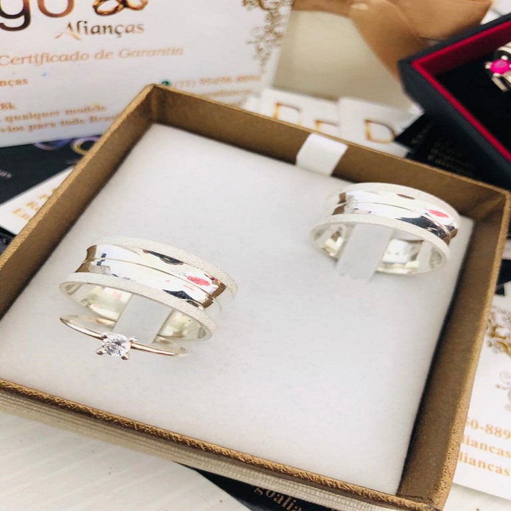 Alianças de Prata Namoro e Compromisso