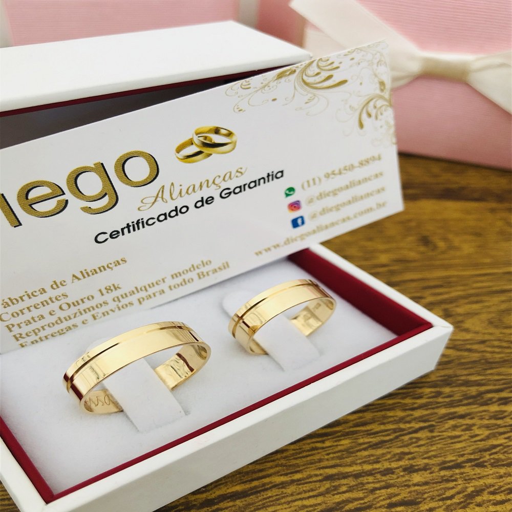 Alianças de Ouro18k Noivado e Casamento