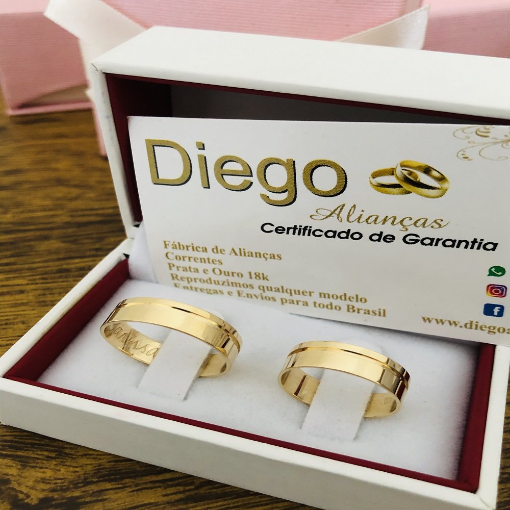 Alianças de Ouro18k Noivado e Casamento