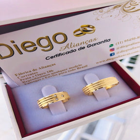 Alianças de Ouro18k Noivado e Casamento