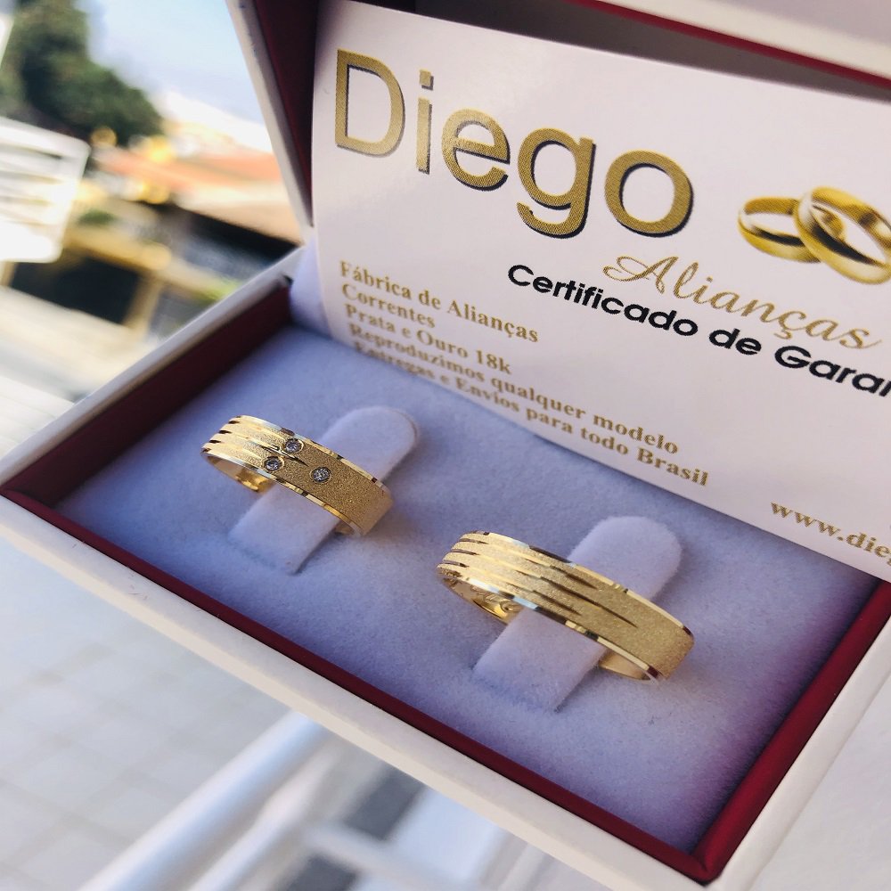 Alianças de Ouro18k Noivado e Casamento