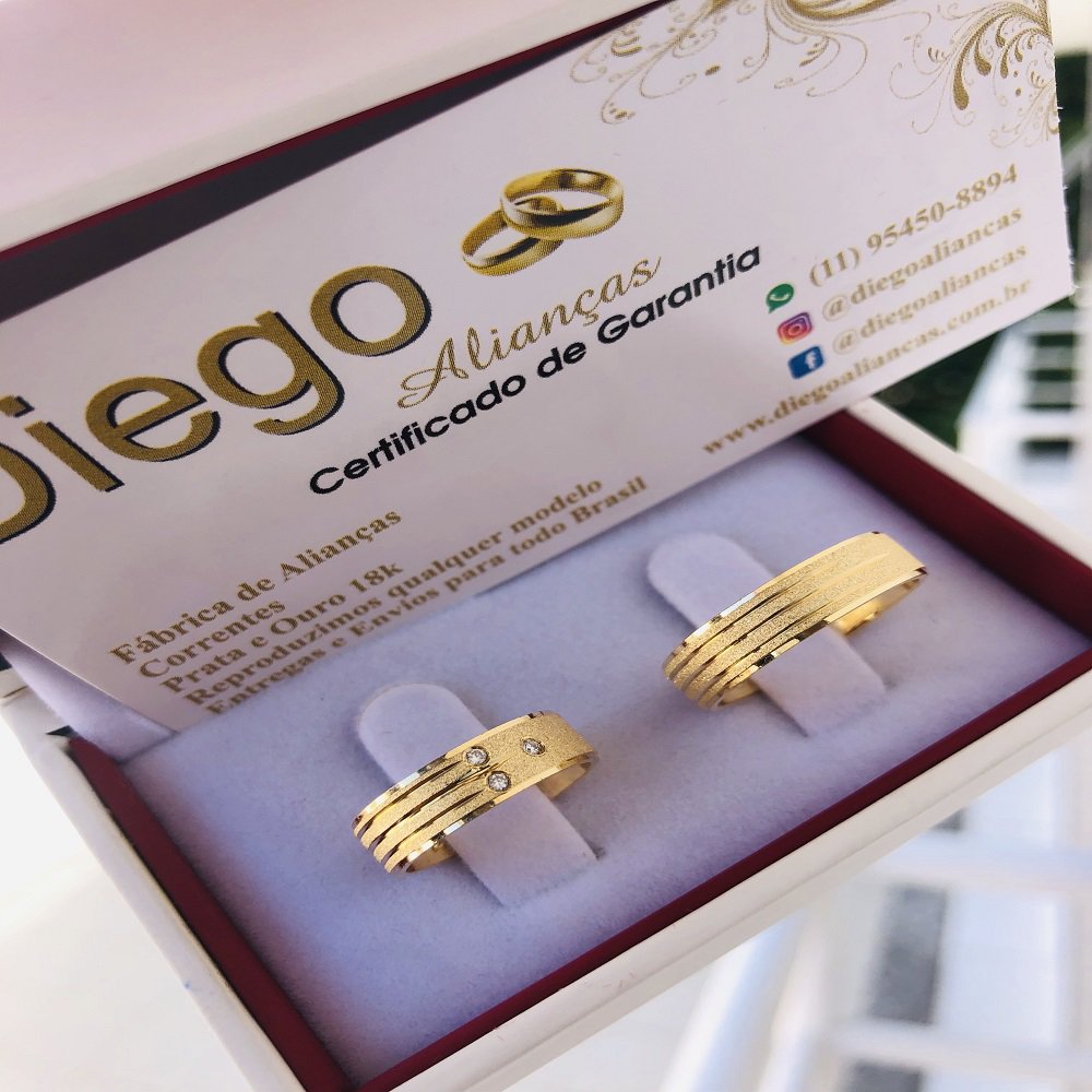Alianças de Ouro18k Noivado e Casamento