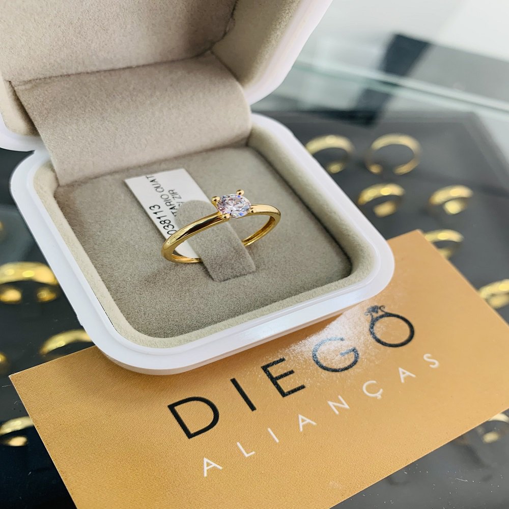 Anel de Noivado em Ouro 18k
