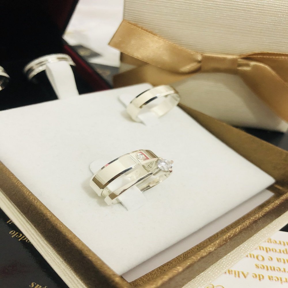 Alianças de Prata Namoro e Compromisso