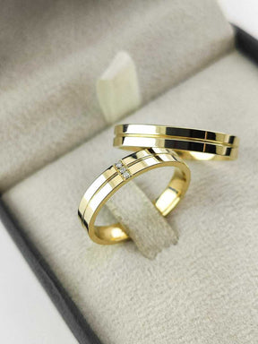 Alianças para noivado e casamento - Modelo 58