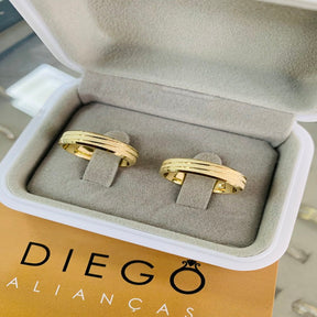 Alianças de Ouro18k Noivado e Casamento