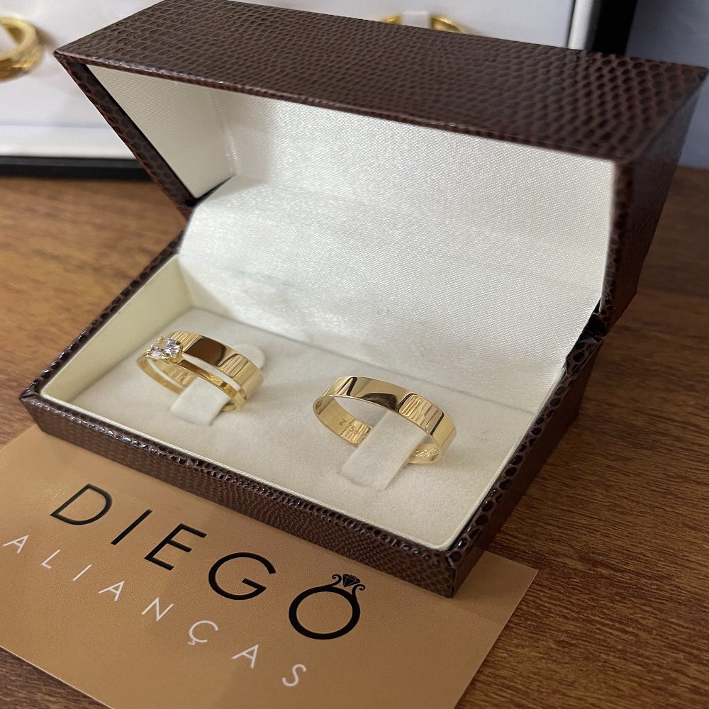 Alianças de Ouro18k Noivado e Casamento