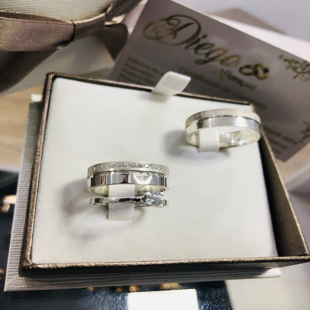 Alianças de Prata Namoro e Compromisso