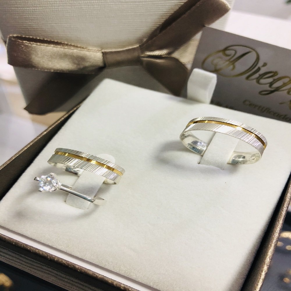 Alianças de Prata Namoro e Compromisso