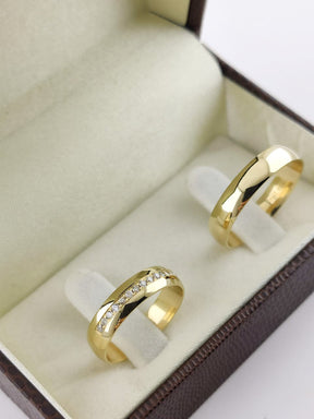 Alianças de Ouro18k Noivado e Casamento Banhado a Ouro 18k