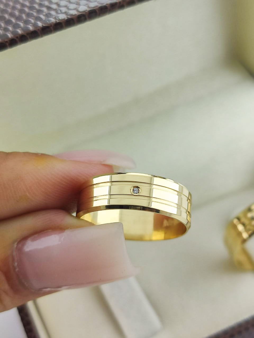 Alianças de Ouro18k Noivado e Casamento Banhado a Ouro 18k